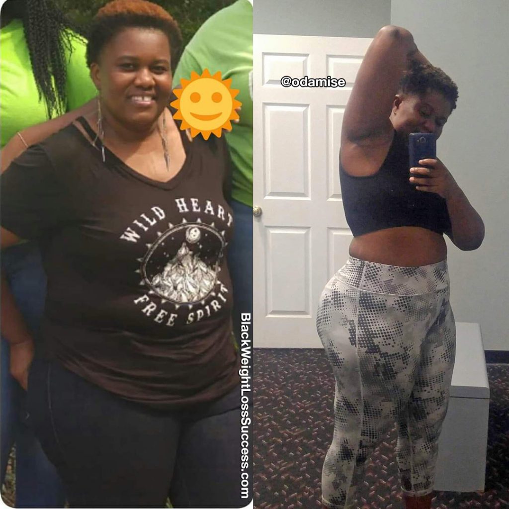 Odamise lost 52 pounds | Black Weight Loss Success