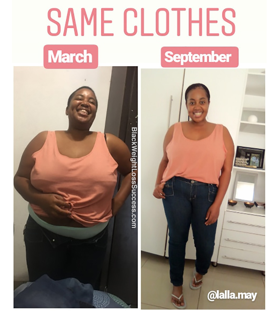 Lalla lost 77 pounds | Black Weight Loss Success