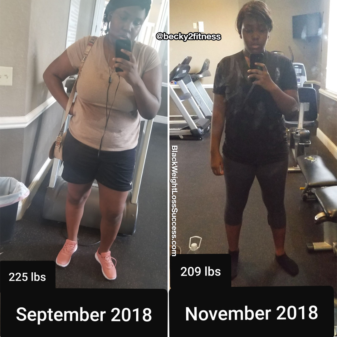 Becky lost 16 pounds | Black Weight Loss Success