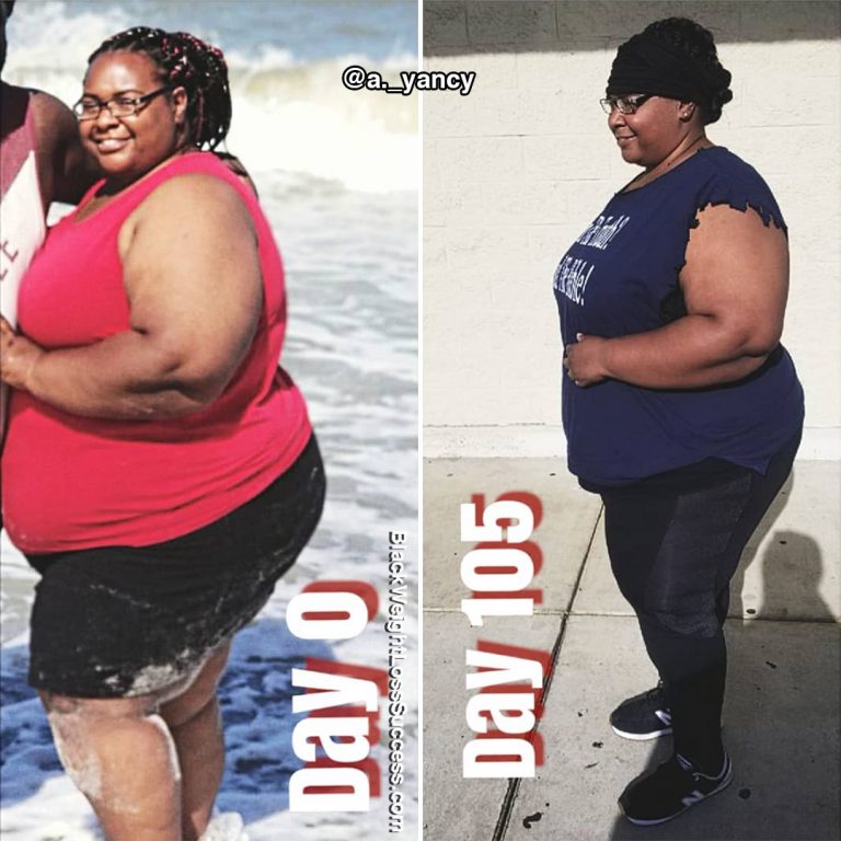 A. Yancy before and after Black Weight Loss Success