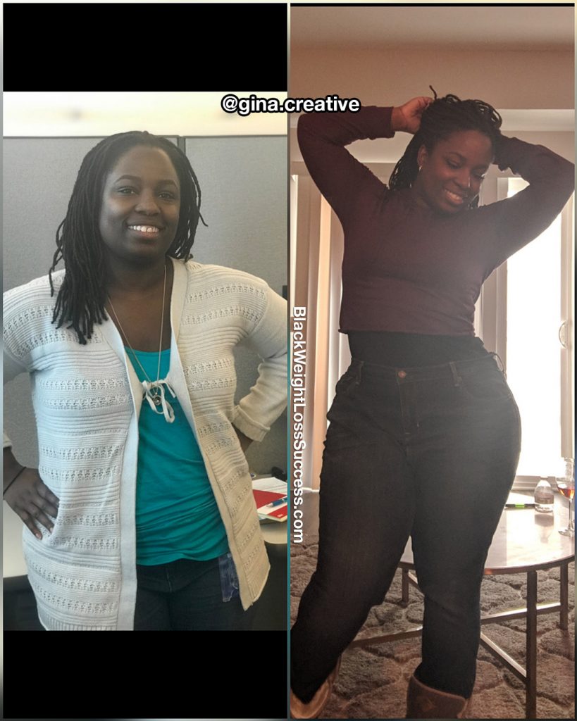 Gina lost 42 pounds | Black Weight Loss Success