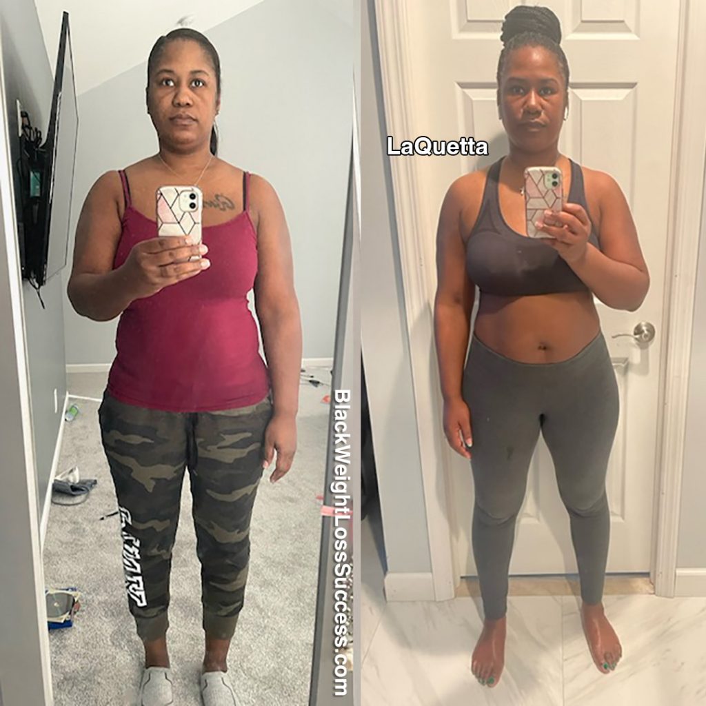 LaQuetta lost 22 pounds | Black Weight Loss Success