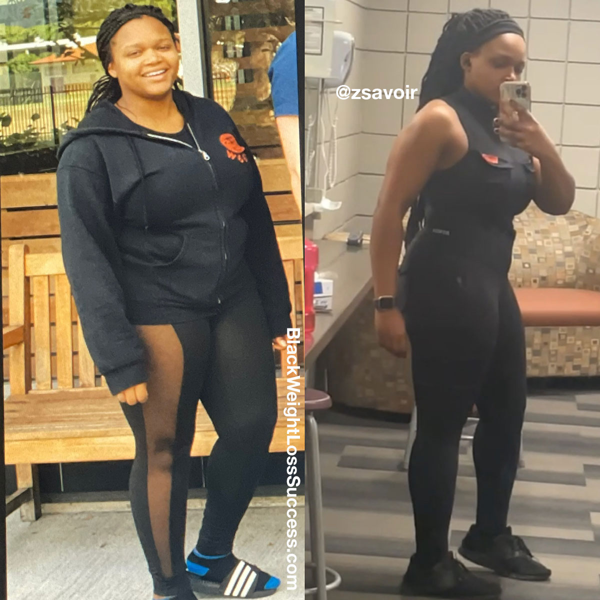 Zsavior lost 68 pounds | Black Weight Loss Success